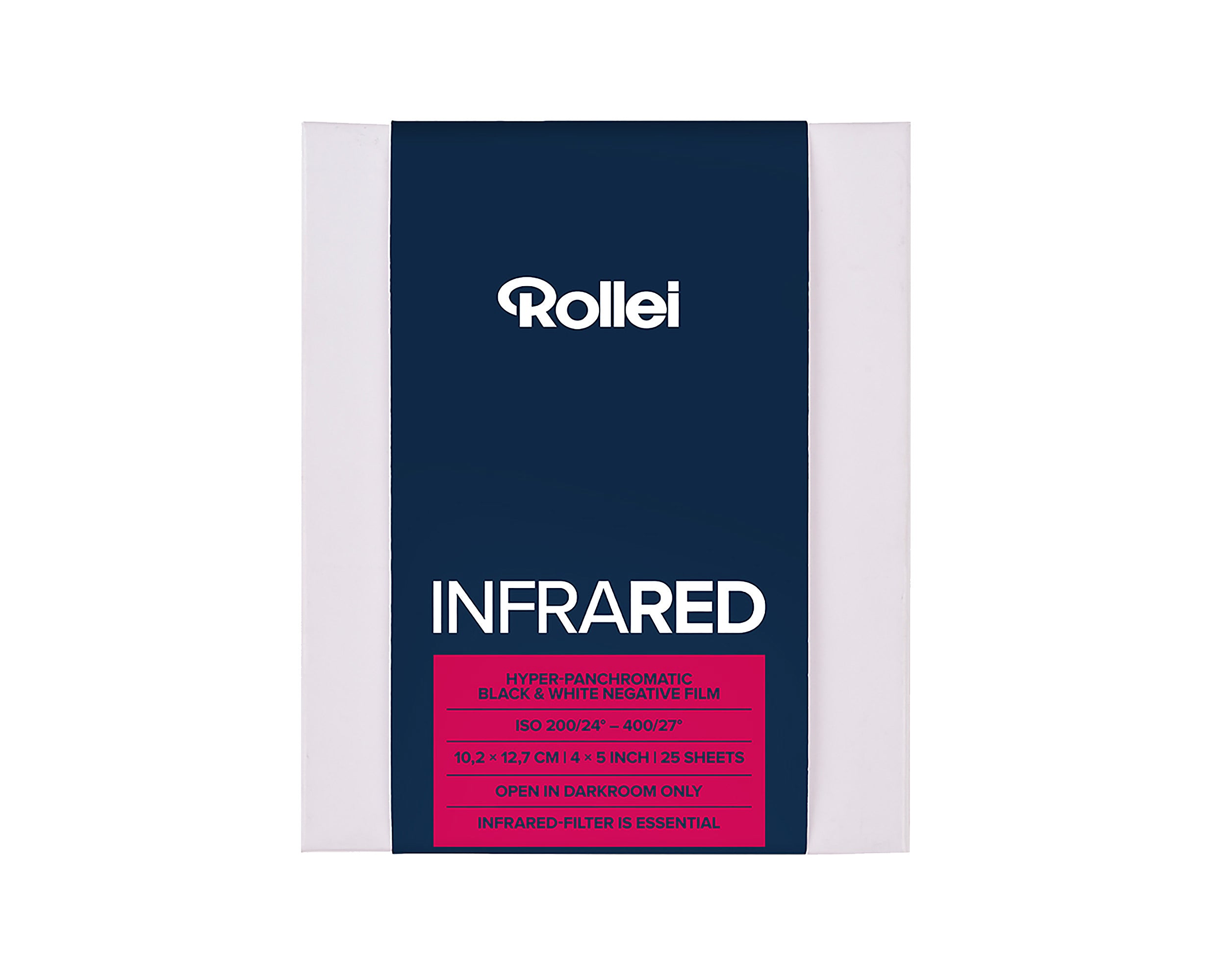 Rollei Infrared 400 sheet film 4x5" (10.2x12.7cm) 25 sheets