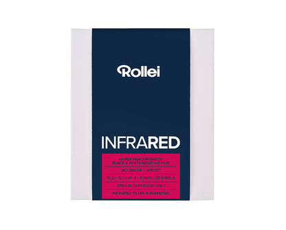 Rollei Infrared 400 sheet film 4x5" (10.2x12.7cm) 25 sheets